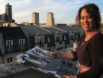 Wendy Sharpe's Paris Sudio - rooftop