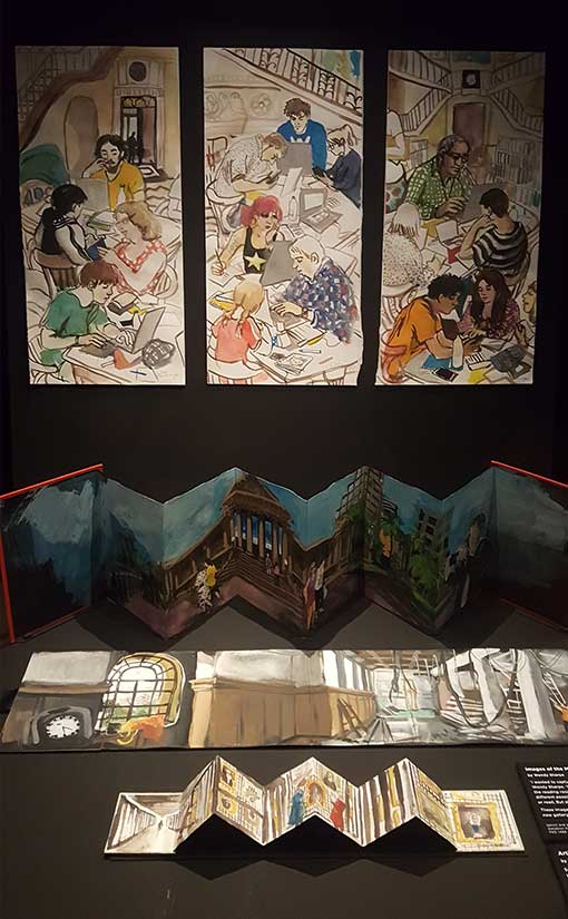 Wendy Sharp artwork recording the transformation of State Library NSW