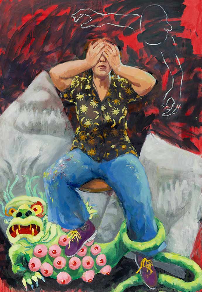 Art is a monster, Oil-Acrylic on Linen, 190x130cm, Wendy Sharpe, Picture John Fotiadis