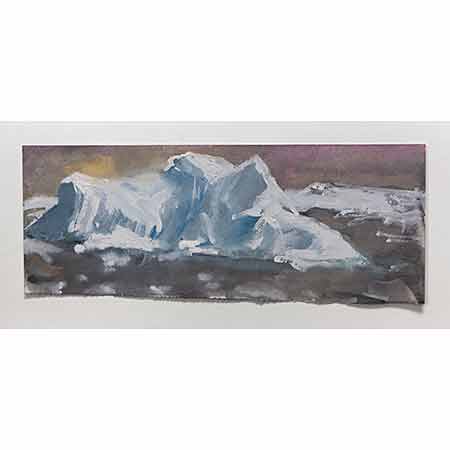 Hazey Icebergs 2012, Gouache 14cm x 35cm