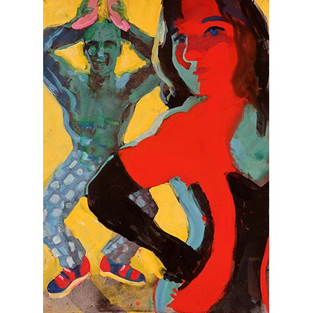 Red Lights - Cirque d'Hiver 76 x 56cm Gouache on Fabriano paper.