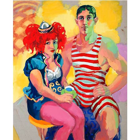 Blue Tea (Heidi and Mitchell) 2016 125 x 100cm Oil on linen.