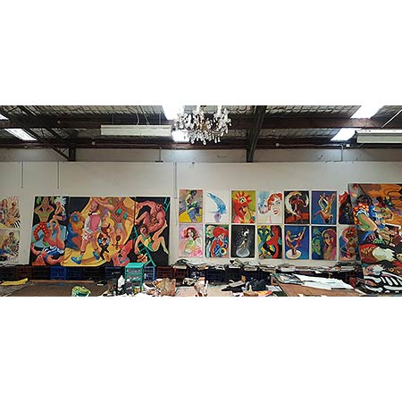 Work in progress at the Sydney studio.