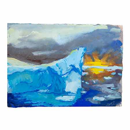 Gouache 2014. On the subject of colour, some of the most astonishing things I have ever seen were jade icebergs. They look like a 1960's blown glass objects or boiled lollies bright blue and almost transparent like icecubes from the fridge.