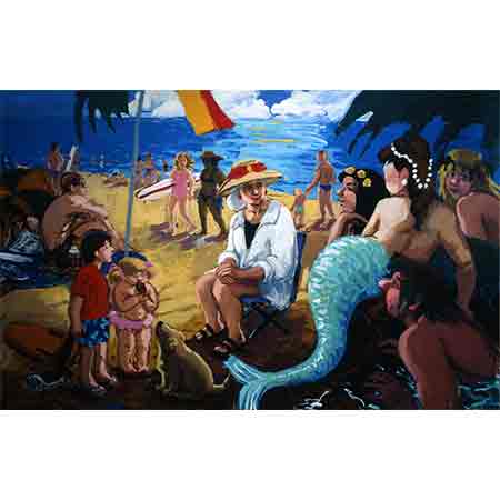 Panel Eight - An ageing Kellerman eyes the latest crop of beach babes, the dog also has some envy...for the little girl's ice cream.