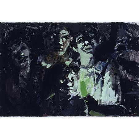 East Timorese with green light, 2000, Gouache & pastel, 102 x 152cm