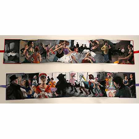 Petrushka 2009 Gouache Concertina book 17cm x 92cm Artist's collection.