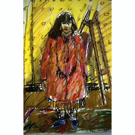 Self Portrait 1984, Charcoal and pastel, 42cm x 29cm, Private collection