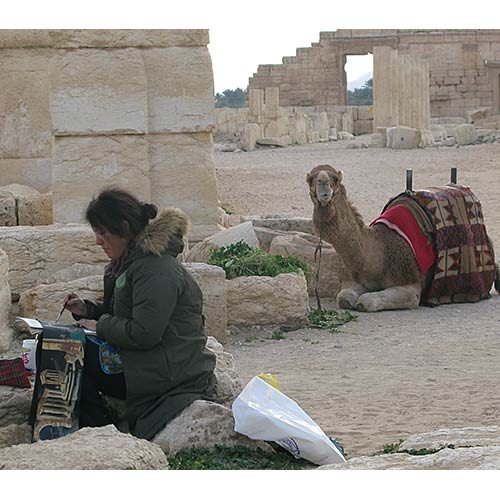 Wendy and camel - Palmyria, Syria 2009