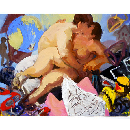 Couple with Globe 2006 Oil on canvas 122cm x 136cm