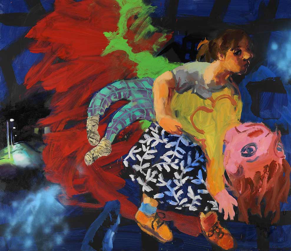Self portrait – walking home 145x 170cms oil on linen 2020