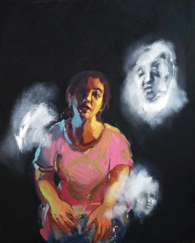 Self Portait with Three Ghosts 2020 oil on canvas 154x122cm