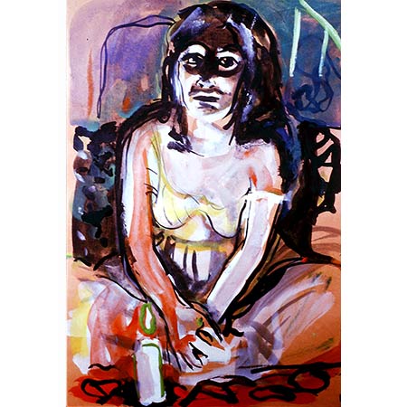 Lucy by Candlelight 1985, Gouache on paper, 30cm x 20cm, Artist's collection.