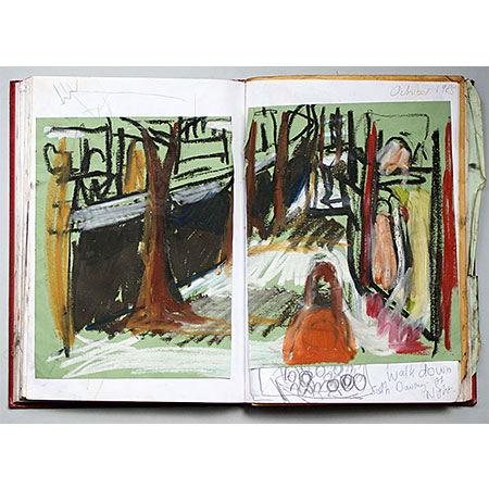 Walk down South Dowling at night, Sketch book 1985