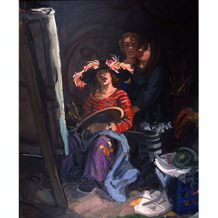 Self Portrait with Students - After Adelaide Labille-Guiard 1995 Oil on canvas 163cm x 136cm Private collection (winning entry for the 1995 Portia Geach Memorial Award